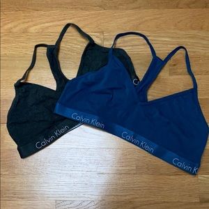Unworn Calvin Klein bralettes (no tags)